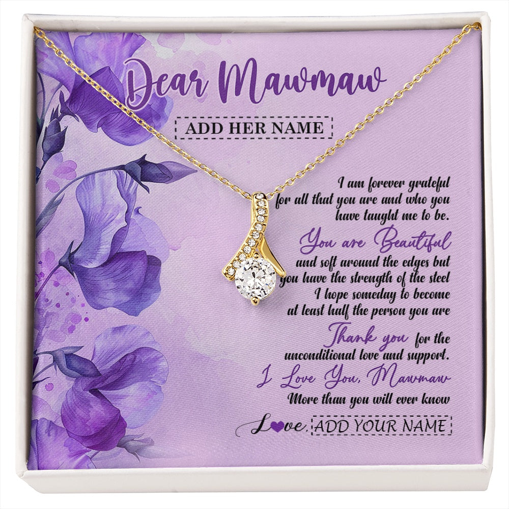 Alluring Beauty Necklace 18K Yellow Gold Finish | 1 | Personalized To My Mawmaw Gifts From Granddaughter Necklace Flower You Are Beautiful Gifts For Mawmaw Mothers Day Birthday Christmas Gift Box Message Card | siriusteestore.myshopify