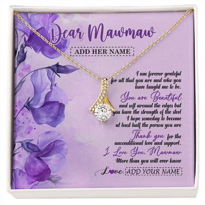 Alluring Beauty Necklace 18K Yellow Gold Finish | 1 | Personalized To My Mawmaw Gifts From Granddaughter Necklace Flower You Are Beautiful Gifts For Mawmaw Mothers Day Birthday Christmas Gift Box Message Card | siriusteestore.myshopify