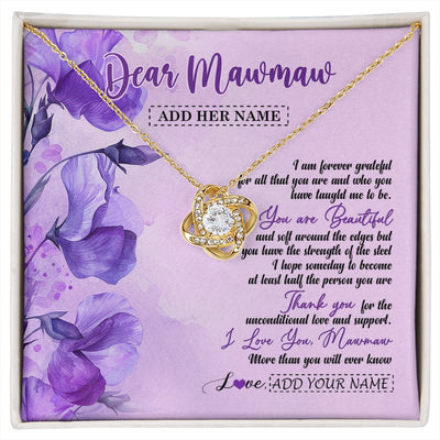 Love Knot Necklace 18K Yellow Gold Finish | 1 | Personalized To My Mawmaw Gifts From Granddaughter Necklace Flower You Are Beautiful Gifts For Mawmaw Mothers Day Birthday Christmas Gift Box Message Card | siriusteestore.myshopify