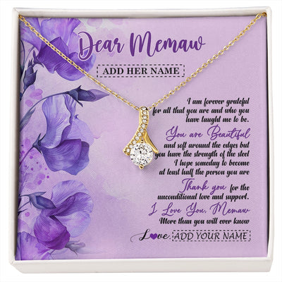 Alluring Beauty Necklace 18K Yellow Gold Finish | 1 | Personalized To My Memaw Gifts From Granddaughter Necklace Flower You Are Beautiful Gifts For Memaw Mothers Day Birthday Christmas Gift Box Message Card | siriusteestore.myshopify