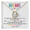 Forever Love Necklace 18K Yellow Gold Finish | 1 | Personalized To My Meme Necklace From Grandkids Granddaughter We Squeezed This Necklace Meme Birthday Mothers Day Christmas Customized Gift Box Message Card | siriusteestore