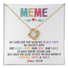 Love Knot Necklace 18K Yellow Gold Finish | 1 | Personalized To My Meme Necklace From Grandkids Granddaughter We Squeezed This Necklace Meme Birthday Mothers Day Christmas Customized Gift Box Message Card | siriusteestore
