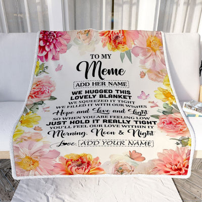 Personalized To My Mimi Blanket From Grandkids Granddaughter Floral We Hugged This Lovely Mimi Birthday Gifts Mothers Day Christmas Customized Fleece Blanket | siriusteestore