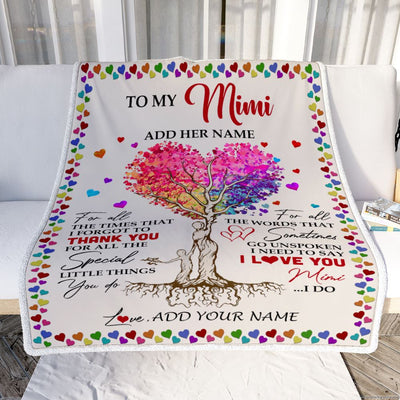 Personalized To My Mimi Blanket From Grandkids Grandson Colorful Tree Thank You For All Mimi Birthday Gifts Mothers Day Christmas Customized Fleece Blanket | siriusteestore