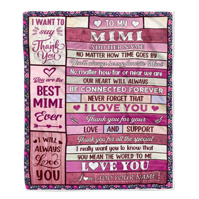 Personalized To My Mimi Gifts Blanket From Granddaughter Grandson Wood My Favorite Mimi Birthday Gifts Mothers Day Christmas Customized Fleece Blanket | siriusteestore