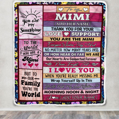 Personalized To My Mimi Gifts Blanket From Granddaughter Grandson Wood You Are The Mimi Birthday Gifts Mothers Day Christmas Customized Fleece Blanket | siriusteestore
