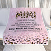 Personalized To My Mimi Gifts From Granddaughter Grandson Blanket Pink Leopard Happy Birthday Gifts For Mimi Mothers Day Christmas Customized Fleece Blanket | siriusteestore