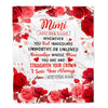 Personalized To My Mimi Gifts From Granddaughter Grandson Blanket Rose Flower Anniversary Birthday Gifts Mimi Mothers Day Christmas Custom Fleece Throw Blanket | siriusteestore