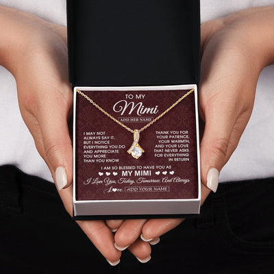 Alluring Beauty Necklace 18K Yellow Gold Finish | 2 | Personalized To My Mimi Gifts From Granddaughter Necklace Meaningful Jewelry Pendant Gifts For Mimi Mothers Day Birthday Christmas Custom Gift Box Message Card | https://siriusteestore.