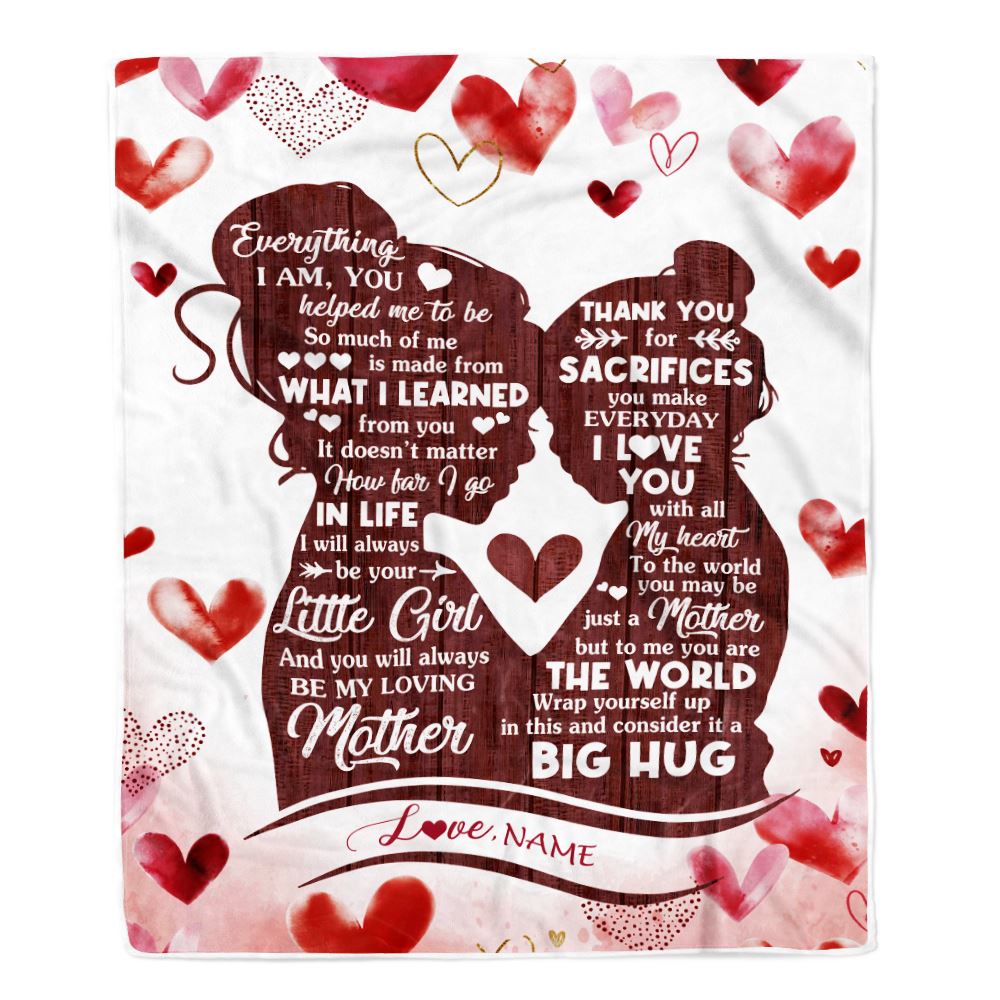 Personalized To My Mom Blanket From Daughter I Love You With All My Heart Thank You Mom Mother Birthday Mothers Day Christmas Customized Fleece Throw Blanket | siriusteestore