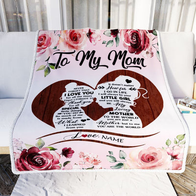 Personalized To My Mom Blanket From Daughter Never Forget I Love You Heart Flower Mom Mother Birthday Mothers Day Christmas Customized Bed Fleece Throw Blanket | siriusteestore