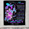 Personalized To My Mom Blanket From Daughter Rose Butterfly You Are Appriciated Mom Mother Birthday Mothers Day Christmas Customized Fleece Throw Blanket | siriusteestore