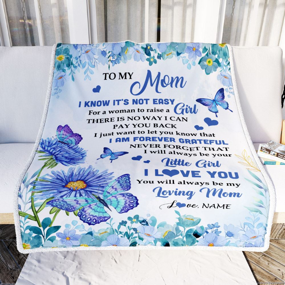 Personalized To My Mom Blanket From Daughter Son Butterfly I Am Forever Grateful Mom Mother Birthday Mothers Day Christmas Customized Fleece Throw Blanket | siriusteestore