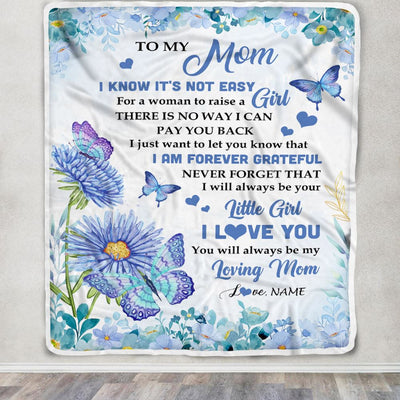 Personalized To My Mom Blanket From Daughter Son Butterfly I Am Forever Grateful Mom Mother Birthday Mothers Day Christmas Customized Fleece Throw Blanket | siriusteestore