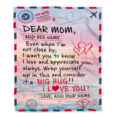 Personalized To My Mom Blanket From Daughter Son Children Letter Mail To Mom Gifts Happy Birthday Gifts Mommy Mama Mothers Day Christmas Fleece Throw Blanket | siriusteestore