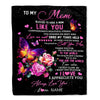 Personalized To My Mom Blanket From Daughter Son Floral Butterfly Blessed Have You A Mom Birthday Mothers Day Christmas Customized Bed Fleece Throw Blanket | siriusteestore