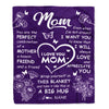 Personalized To My Mom Blanket From Daughter Son Purple You Are The Perfect Mom Mother Birthday Mothers Day Christmas Customized Fleece Throw Blanket | siriusteestore