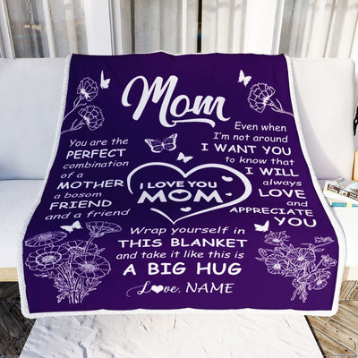 Personalized To My Mom Blanket From Daughter Son Purple You Are The Perfect Mom Mother Birthday Mothers Day Christmas Customized Fleece Throw Blanket | siriusteestore