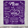 Personalized To My Mom Blanket From Daughter Son Purple You Are The Perfect Mom Mother Birthday Mothers Day Christmas Customized Fleece Throw Blanket | siriusteestore