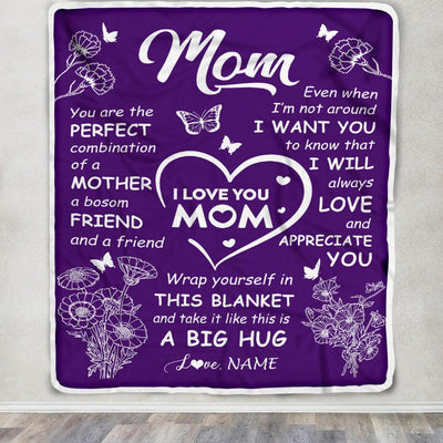 Personalized To My Mom Blanket From Daughter Son Purple You Are The Perfect Mom Mother Birthday Mothers Day Christmas Customized Fleece Throw Blanket | siriusteestore