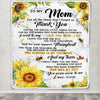 Personalized To My Mom Blanket From Daughter Son Sunflower Thank You I Love You Mom Birthday Mothers Day Christmas Customized Gift Fleece Blanket | siriusteestore
