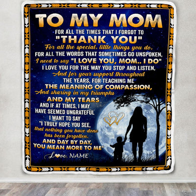 Personalized To My Mom Blanket From Daughter Son Thank You Grateful Love Mom Birthday Mothers Day Thanksgiving Christmas Customized Gift Fleece Blanket | siriusteestore