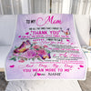 Personalized To My Mom Blanket From Daughter Son Wood Floral Butterfly Thank You I Love You Mom Birthday Mothers Day Christmas Customized Fleece Throw Blanket | siriusteestore