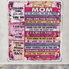 Personalized To My Mom Blanket From Daughter Son Wood Floral Thank You I Love You Mom Mother Birthday Mothers Day Christmas Customized Fleece Throw Blanket | siriusteestore