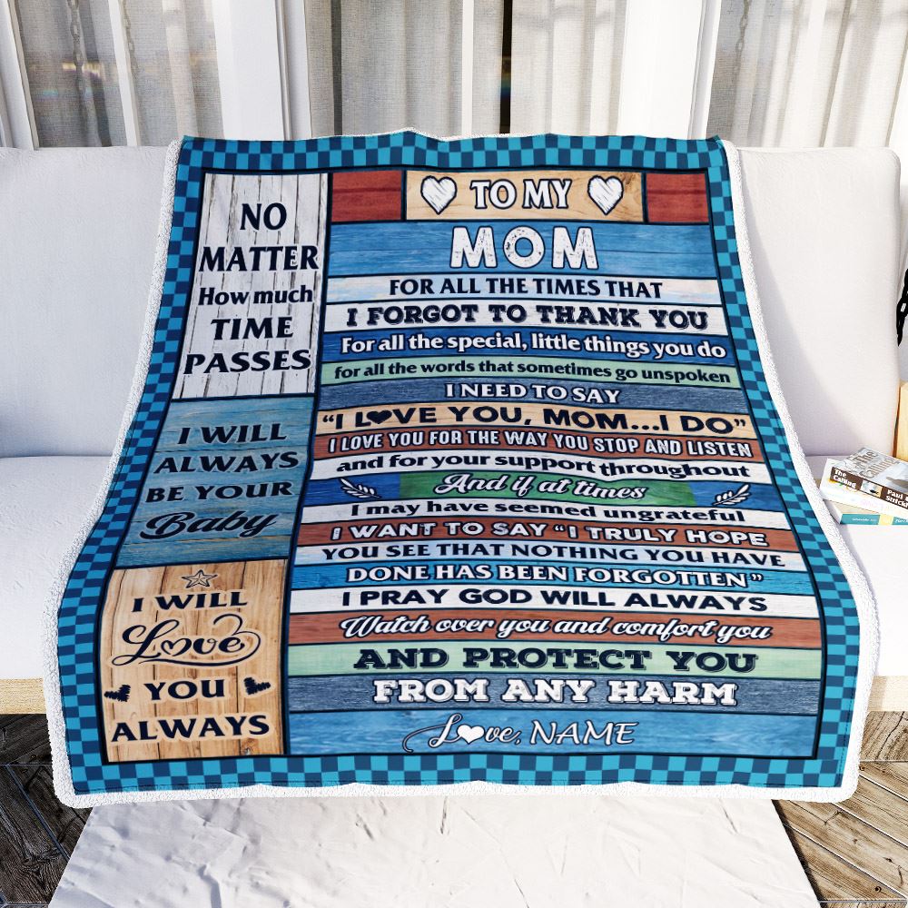 Personalized To My Mom Blanket From Daughter Son Wood I Love You Thank You Mom Birthday Mothers Day Thanksgiving Christmas Customized Gift Fleece Blanket | siriusteestore