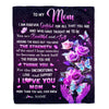 Personalized To My Mom Blanket From Daughter Thank You For Love Butterfly Mom Birthday Mothers Day Thanksgiving Christmas Customized Gift Fleece Throw Blanket | siriusteestore
