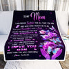 Personalized To My Mom Blanket From Daughter Thank You For Love Butterfly Mom Birthday Mothers Day Thanksgiving Christmas Customized Gift Fleece Throw Blanket | siriusteestore
