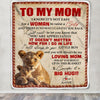 Personalized To My Mom Blanket From Son Lion I Know It's Not Easy For A Man To Raise A Child Mother's Day Birthday Christmas Customized Fleece Blanket | siriusteestore