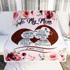 Personalized To My Mom Blanket From Son Never Forget I Love You Heart Flower Mom Mother Birthday Mothers Day Christmas Customized Bed Fleece Throw Blanket | siriusteestore
