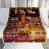 Personalized To My Mom Blanket From Son Thank You For The Sacrifices Horse Mom Birthday Mothers Day Thanksgiving Christmas Customized Fleece Throw Blanket | siriusteestore