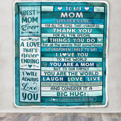 Personalized To My Mom Blanket Mothers Day Mom Gifts From Daughter Son For All The Time Thank You Mom Birthday Gifts Christmas Customized Fleece Blanket | siriusteestore