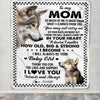 Personalized To My Mom From Daughter Blanket Wolf Always Be Your Little Girl Mom Mothers Day Birthday Christmas Gift Customized Fleece Throw Blanket | siriusteestore