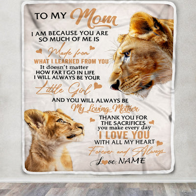 Personalized To My Mom From Daughter Lion I Love You With All My Heart Mom Birthday Mothers Day Christmas Customized Fleece Throw Blanket | siriusteestore