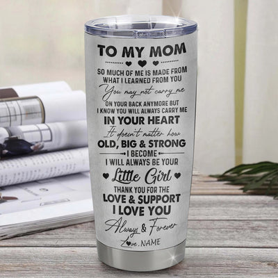 Personalized To My Mom From Daughter Litte Girl Stainless Steel Tumbler Cup Love You Always And Forever Lion Mom Mothers Day Birthday Christmas Travel Mug | siriusteestore