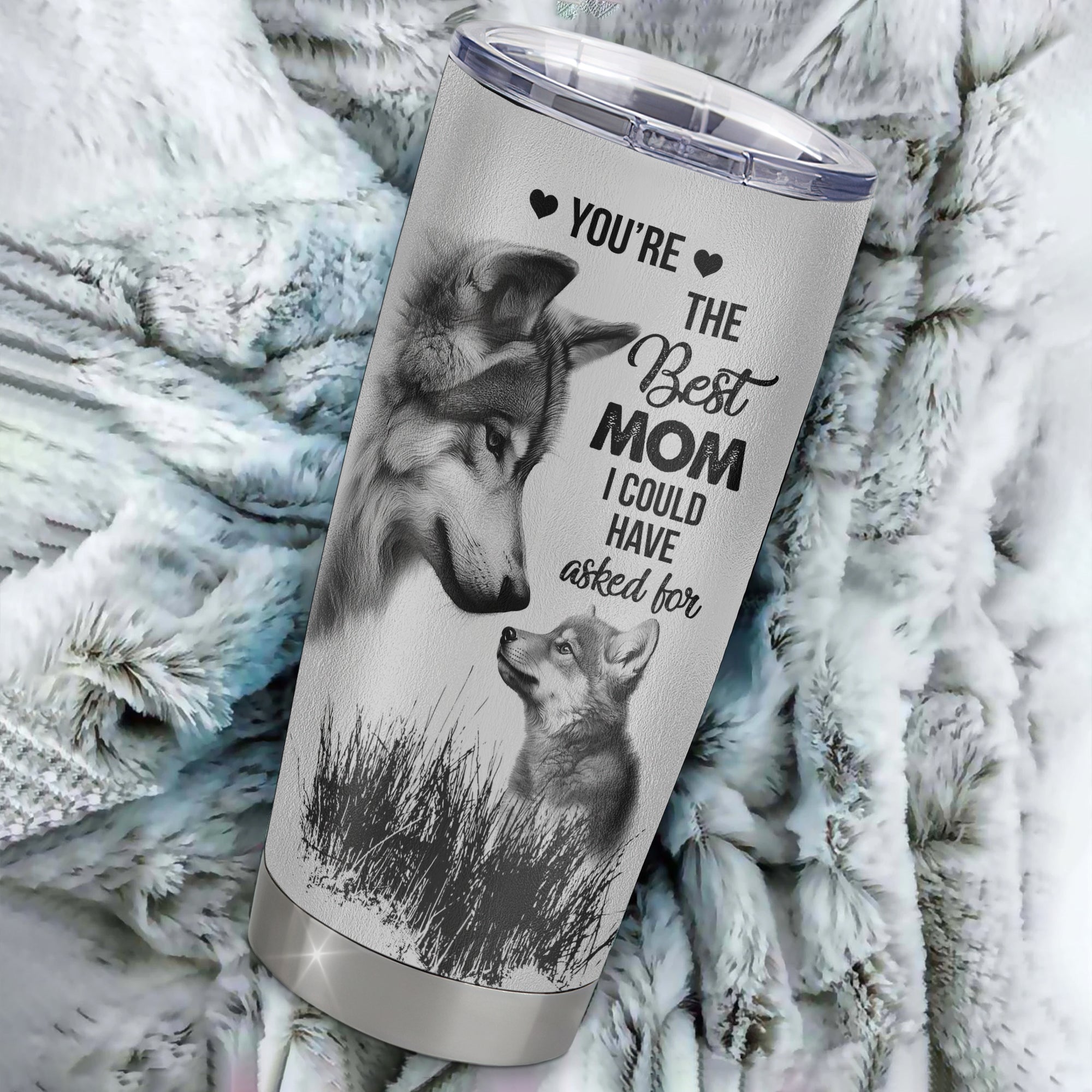 Personalized To My Mom From Daughter Stainless Steel Tumbler Cup Wolf Always Be Your Little Girl Mom Mothers Day Birthday Christmas Travel Mug | siriusteestore