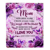 Personalized To My Mom Gifts Blanket From Daughter Son Purple Floral Birthday Gifts For Mom Mothers Day Thanksgiving Christmas Custom Custom Fleece Blanket | siriusteestore