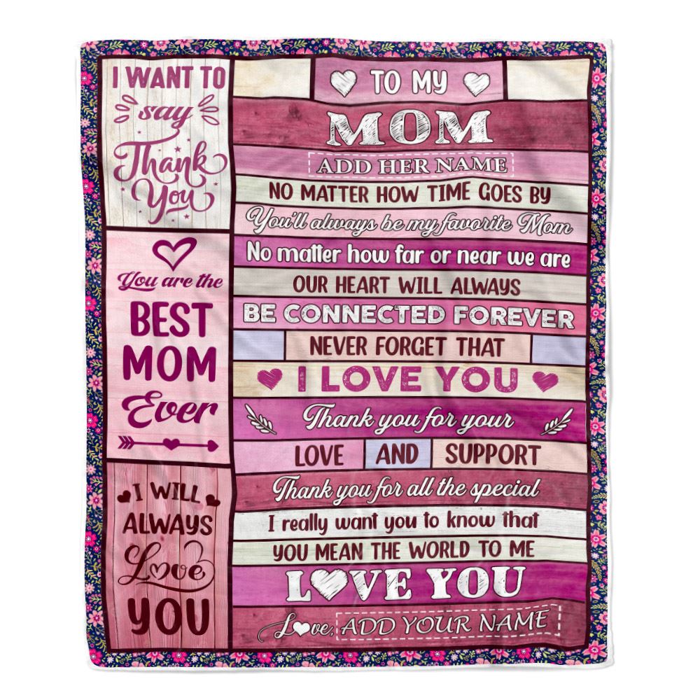 Personalized To My Mom Gifts Blanket From Daughter Son Wood My Favorite Mom Birthday Gifts Mothers Day Christmas Customized Fleece Throw Blanket | siriusteestore