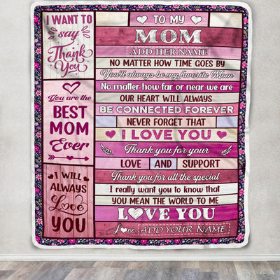 Personalized To My Mom Gifts Blanket From Daughter Son Wood My Favorite Mom Birthday Gifts Mothers Day Christmas Customized Fleece Throw Blanket | siriusteestore