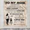 Personalized To My Mom Gifts Blanket From Daughter Thank You My Hero Mom Birthday Gift Mothers Day Thanksgiving Christmas Customized Bed Fleece Throw Blanket | siriusteestore