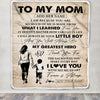 Personalized To My Mom Gifts Blanket From Son Thank You My Hero Mom Birthday Gift Mothers Day Thanksgiving Christmas Customized Bed Fleece Throw Blanket | siriusteestore
