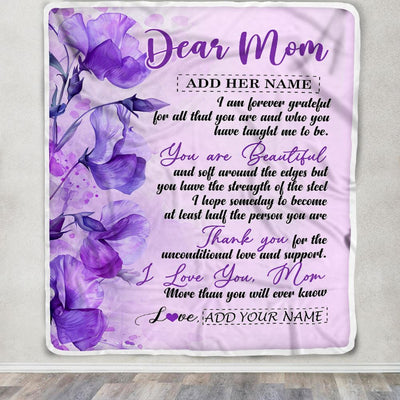 Personalized To My Mom Gifts From Daughter Son Blanket Flower You Are Beautiful Gifts For Mom Mothers Day Birthday Christmas Customized Fleece Throw Blanket | siriusteestore