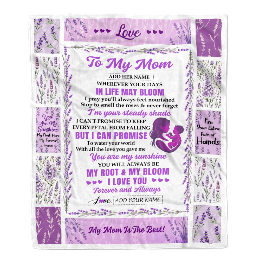 Personalized To My Mom Gifts From Daughter Son Blanket I Love You Lavender Floral Birthday Gift Idea For Mom Mother'S Day Christmas Custom Fleece Throw Blanket Shirt & Hoodie | siriusteestore