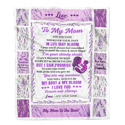 Personalized To My Mom Gifts From Daughter Son Blanket I Love You Lavender Floral Birthday Gift Idea For Mom Mother'S Day Christmas Custom Fleece Throw Blanket Shirt & Hoodie | siriusteestore