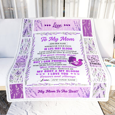Personalized To My Mom Gifts From Daughter Son Blanket I Love You Lavender Floral Birthday Gift Idea For Mom Mother'S Day Christmas Custom Fleece Throw Blanket Shirt & Hoodie | siriusteestore