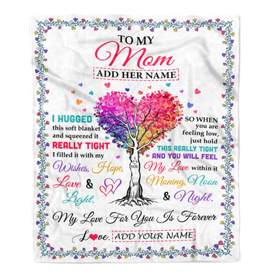 Personalized To My Mom Gifts From Daughter Son Hugged Blanket Birthday Gifts For Mom Mothers Day Thanksgiving Christmas Customized Customized Fleece Blanket | siriusteestore