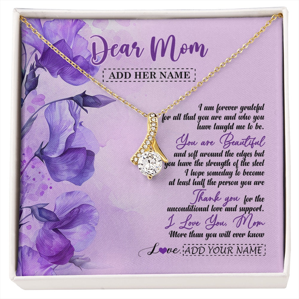 Alluring Beauty Necklace 18K Yellow Gold Finish | 1 | Personalized To My Mom Gifts From Daughter Son Necklace Flower You Are Beautiful Gifts For Mom Mothers Day Birthday Christmas Custom Gift Box Message Card | siriusteestore.myshopify
